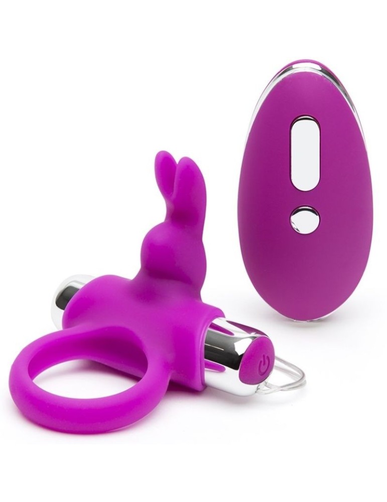 anneau vibrant télécommandé lilas happy rabbit