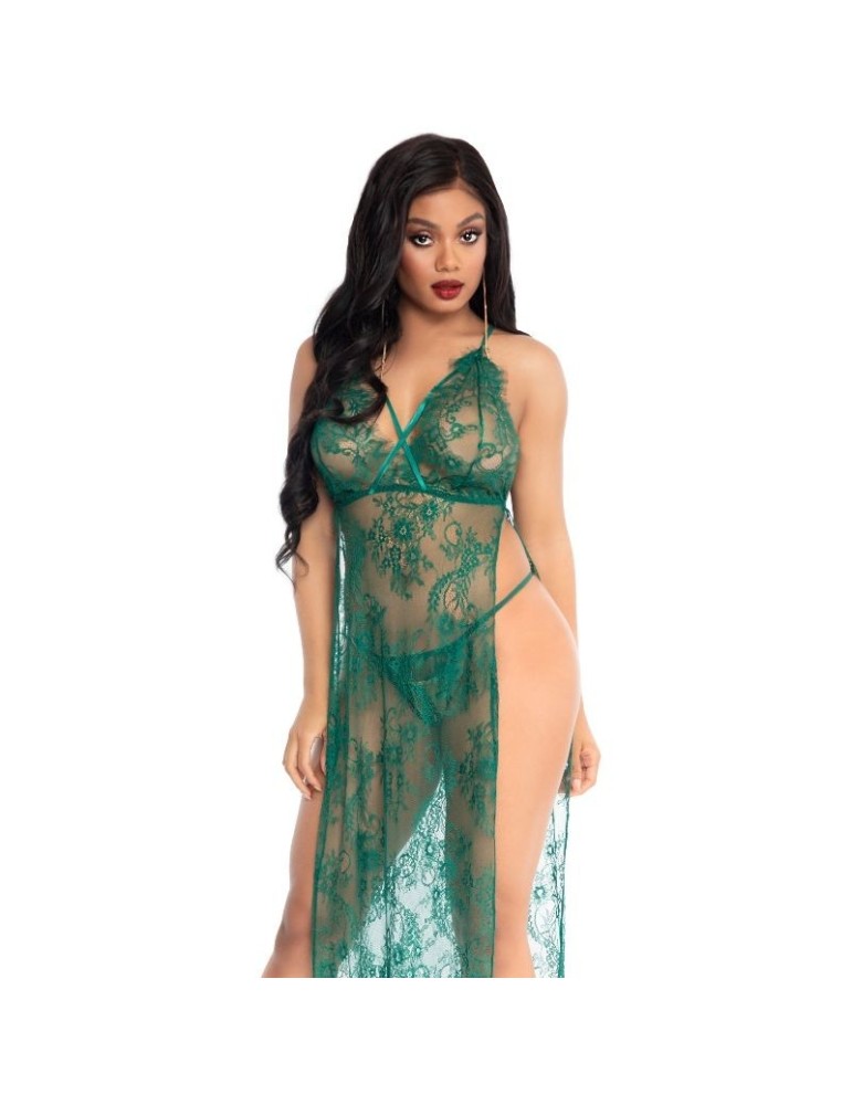 robe transparente leg avenue et string vert_6