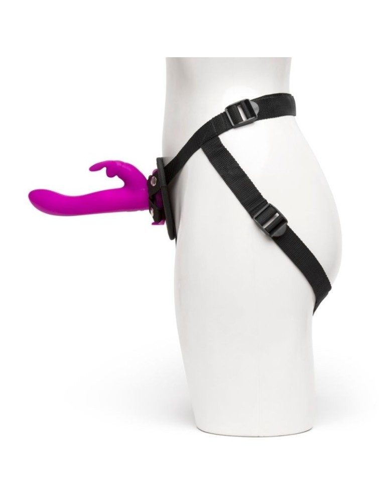 sangle vibrante rechargeable happy rabbit sur harnais_3