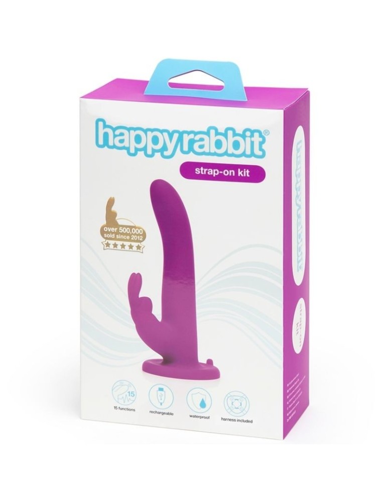 sangle vibrante rechargeable happy rabbit sur harnais_7