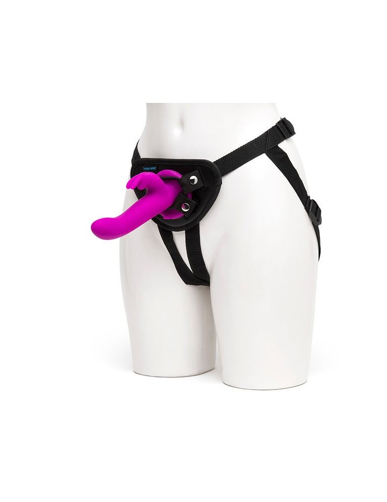sangle vibrante rechargeable happy rabbit sur harnais_8