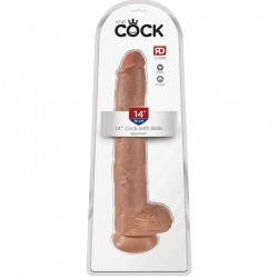 king cock pénis réaliste avec testicules 35,6 cm_5