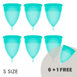 stercup pack coupe menstruelle silicone fda taille s aquamarina 6 + 1 gratuit