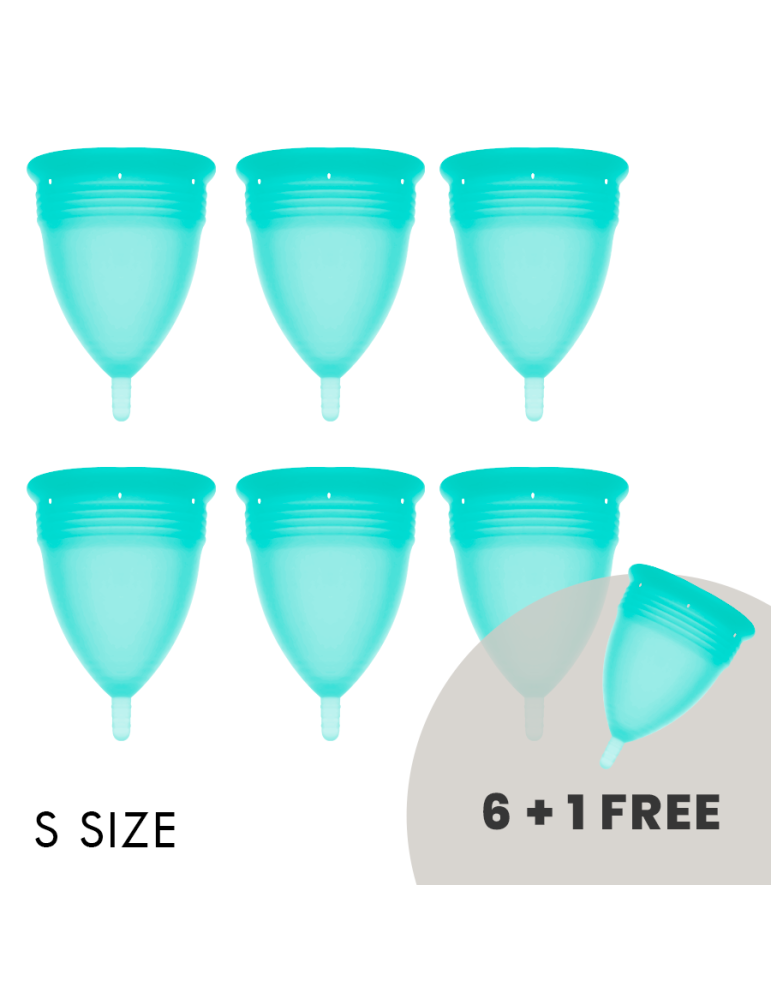 stercup pack coupe menstruelle silicone fda taille s aquamarina 6 + 1 gratuit