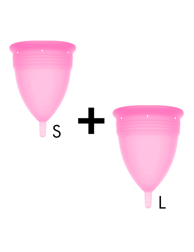 stercup pack coupe menstruelle silicone fda taille s + taille l rose