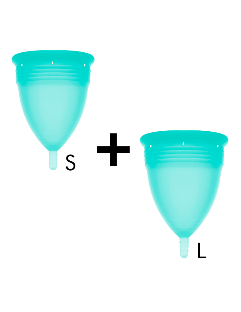 stercup pack coupe menstruelle silicone fda taille s + taille l aquamarina