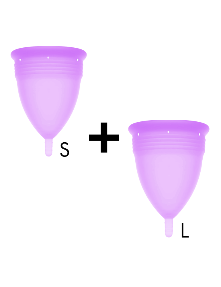 stercup pack coupe menstruelle silicone fda taille s + taille l violet