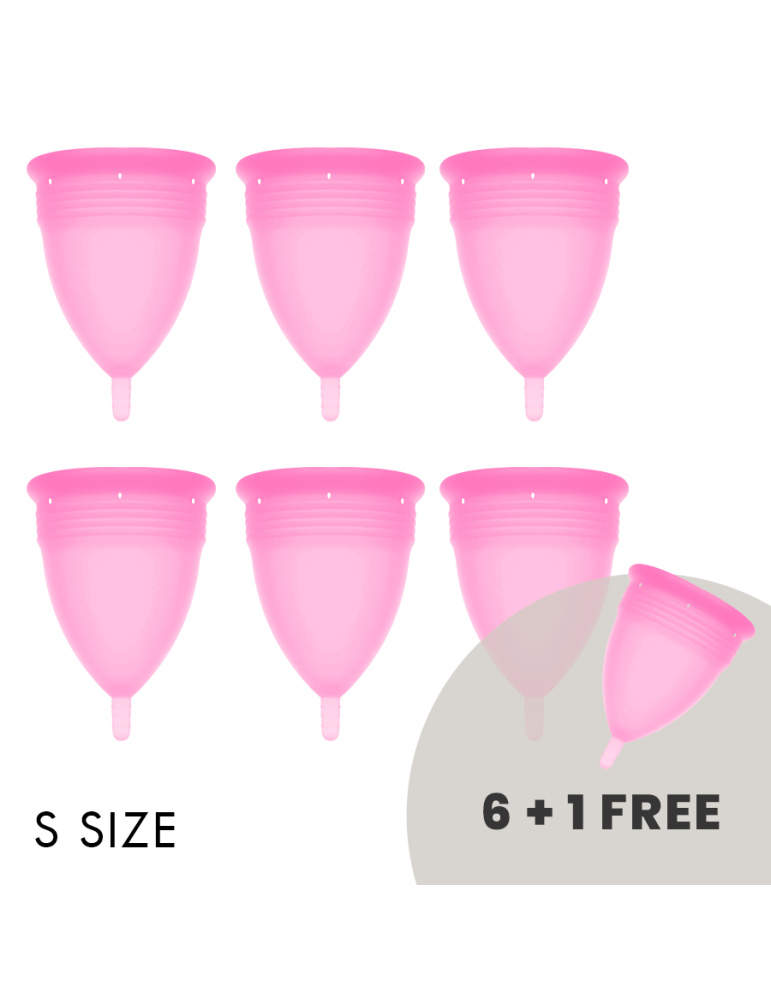 pack stercup coupe menstruelle silicone fda taille s rose 6 + 1 gratuit