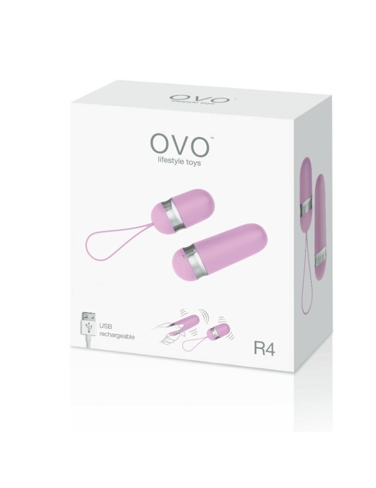 oeuf vibrant rechargeable ovo r4 et télécommande rose