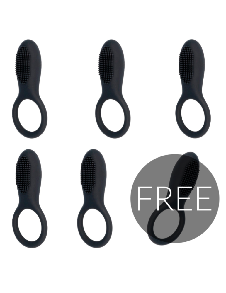 mr boss tino anneau stimulateur noir 5 + 1 gratuit