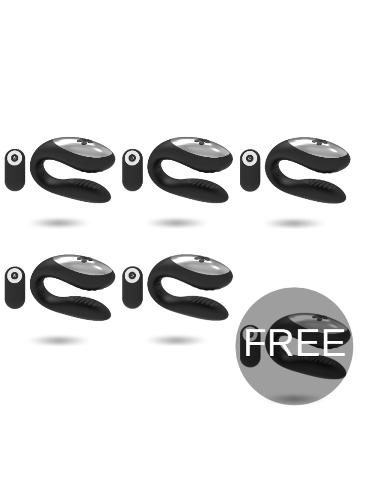 brilly glam we love vibromasseur pour couples télécommande noire 5 + 1 gratuit