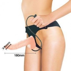 harnais avec pénis réaliste et gonflable 18cm