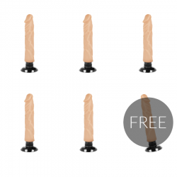 basecock vibromasseur réaliste 2-1 naturel 20cm 5 + 1 gratuit