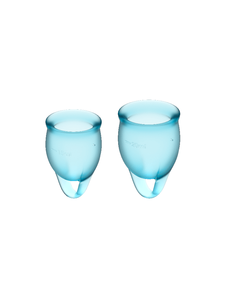 satisfyer feel confident kit coupe menstruelle bleu clair 15 + 20 ml