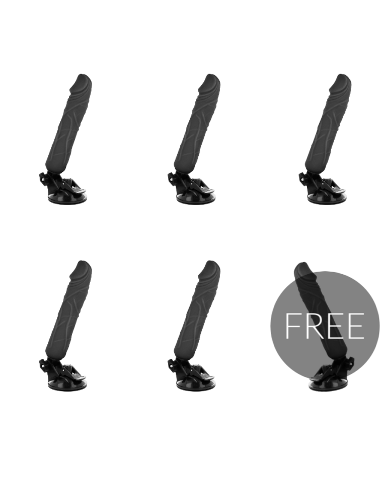 télécommande vibromasseur réaliste basecock noir 20cm 5 + 1 gratuit