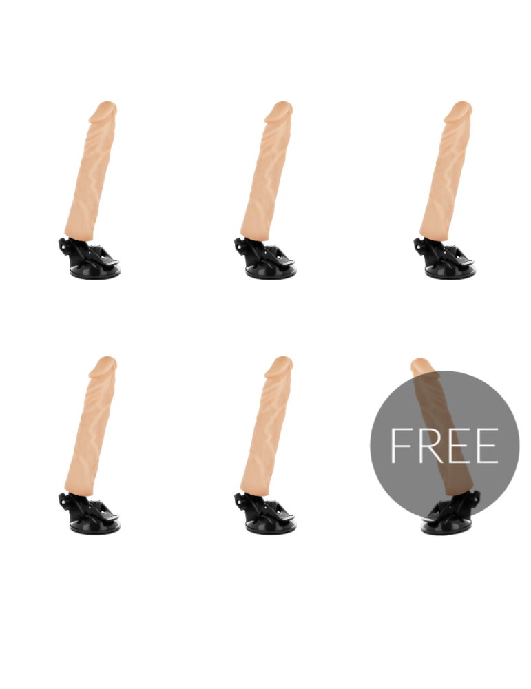 basecock vibromasseur télécommandé naturel réaliste 21cm 5 + 1 gratuit