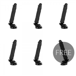 télécommande vibromasseur réaliste basecock noir 21cm 5 + 1 gratuit