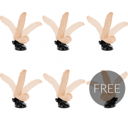 vibromasseur articulé basecock télécommande naturelle 21cm 5 + 1 gratuit