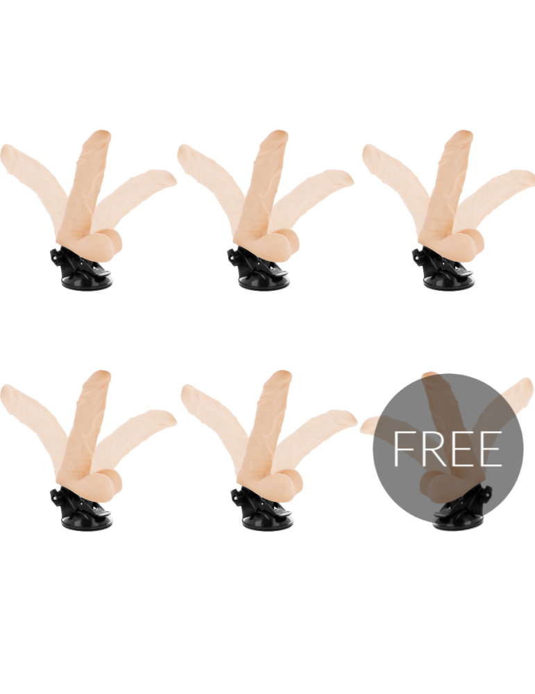 vibromasseur articulé basecock télécommande naturelle 21cm 5 + 1 gratuit