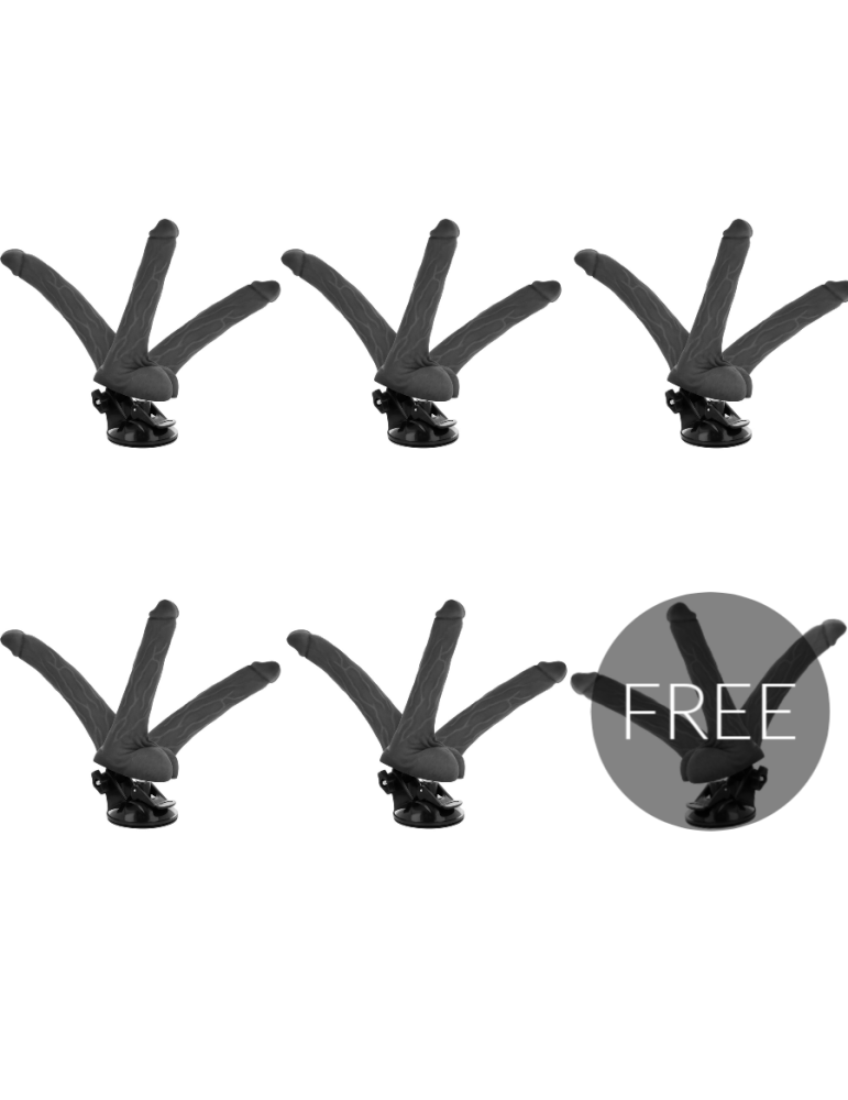 basecock articulé vibromasseur noir télécommande 18,5 cm 5 + 1 gratuit