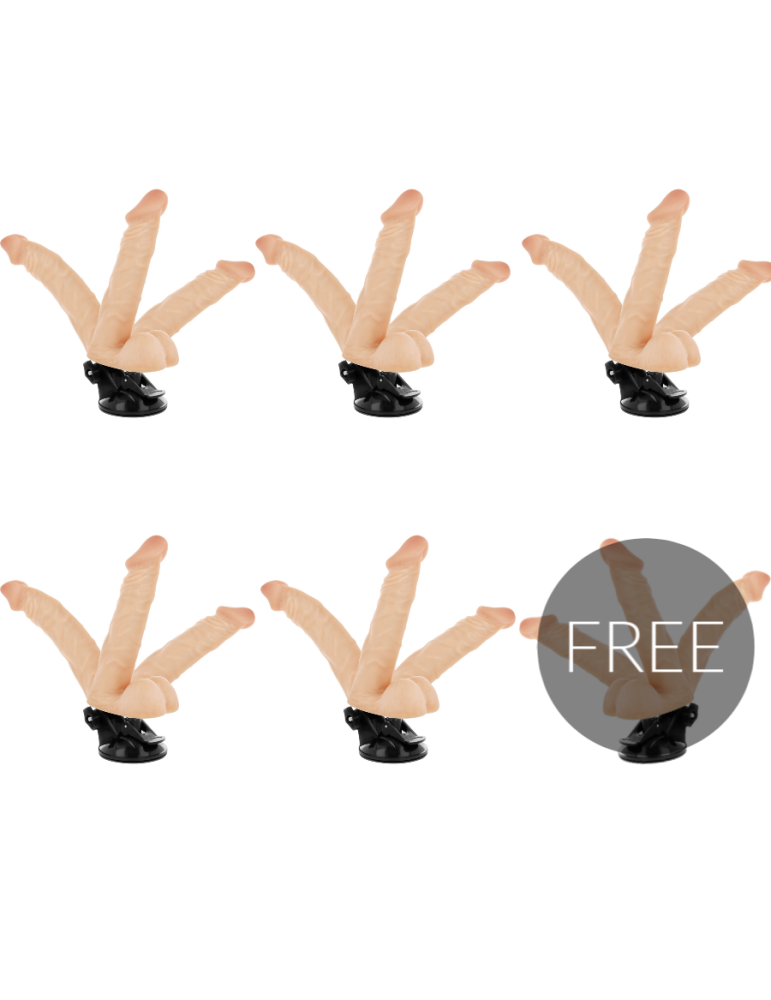 vibromasseur articulé basecock télécommande naturelle 20cm 5 + 1 gratuit