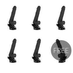 télécommande vibromasseur réaliste basecock noir 18,5 cm 5 + 1 gratuit