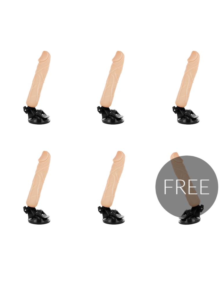 basecock vibromasseur télécommandé naturel réaliste 20cm 5 + 1 gratuit