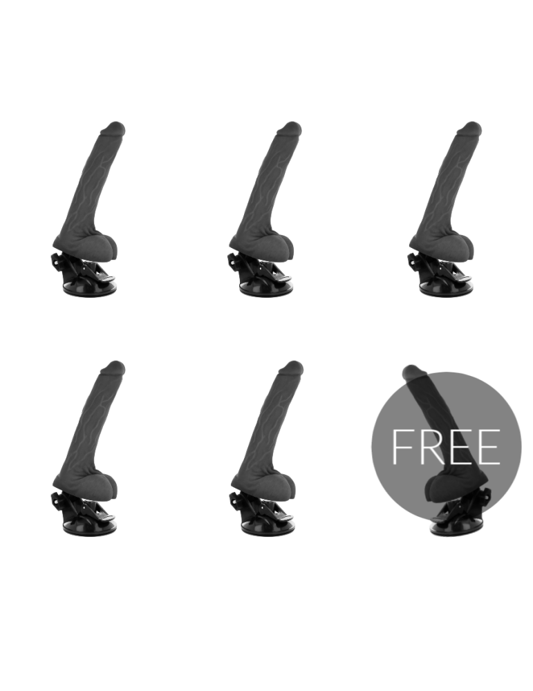 télécommande vibromasseur réaliste basecock noir 20cm 5 + 1 gratuit