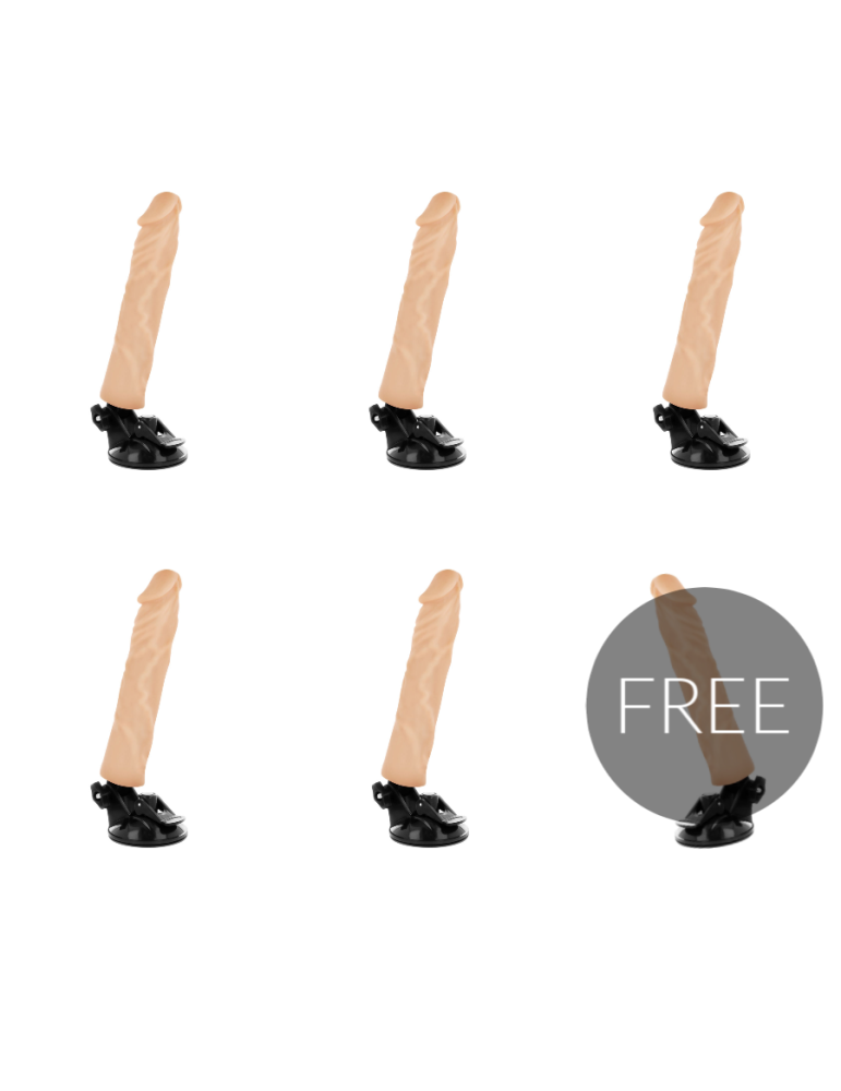 basecock vibromasseur télécommandé naturel réaliste 21cm 5 + 1 gratuit