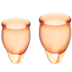 satisfyer feel confident kit coupe menstruelle orange 15 + 20 ml