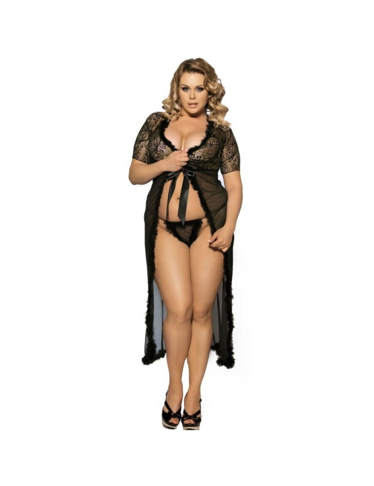 lingerie reine peignoir taille poils noirs