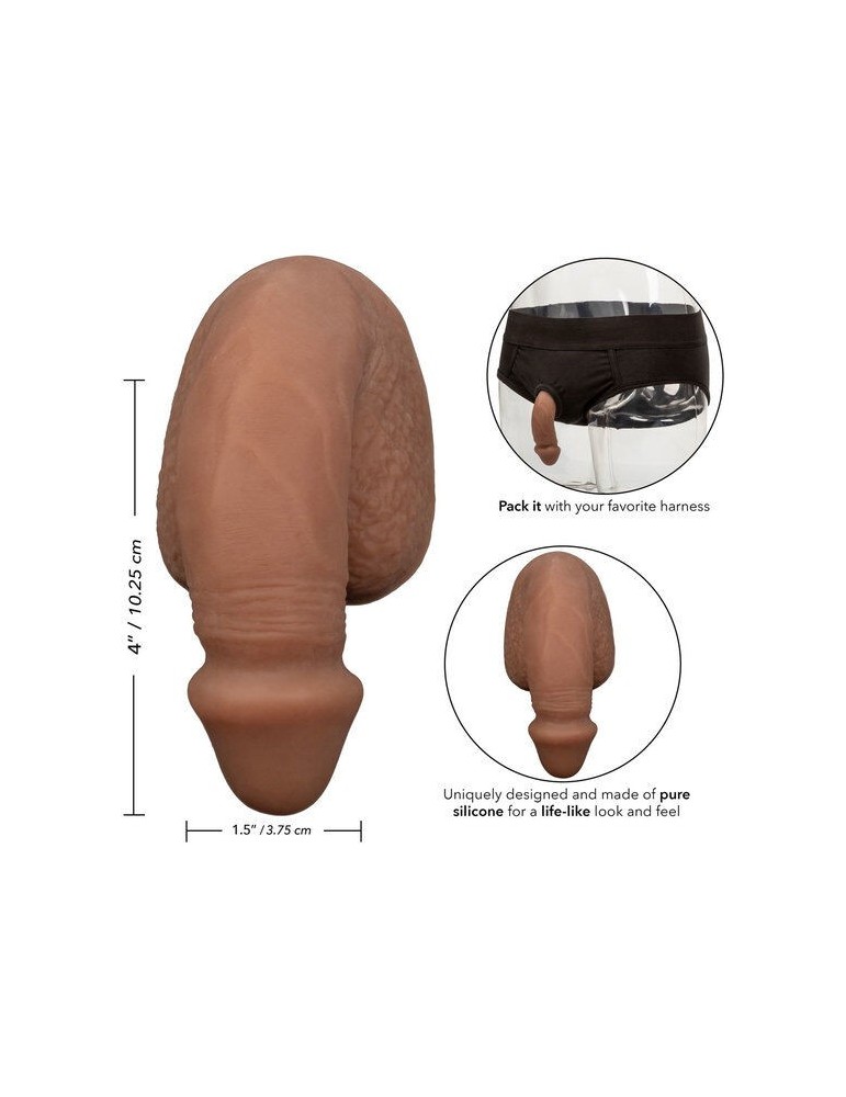 emballage pénis silicone pénis 10cm marron_5