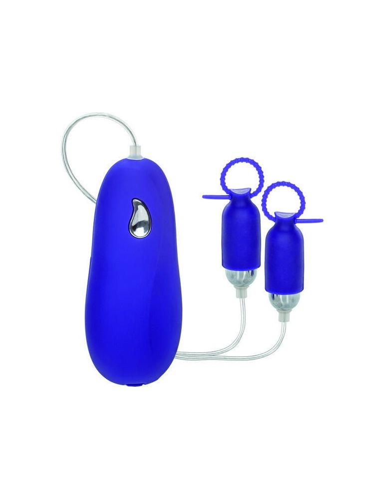 pinces à tétons calex avec vibromasseur bleu