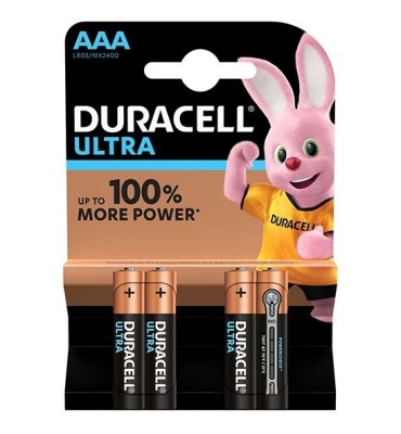 Pile alcaline duracell ultra power aaa lr03 blister * 4