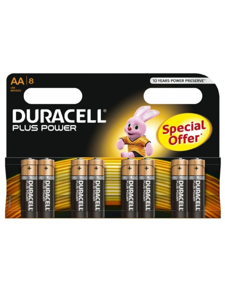 pile alcaline duracell plus power aa lr6 blister * 8