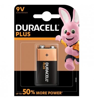 pile alcaline duracell plus power 9v lr61 blister * 1