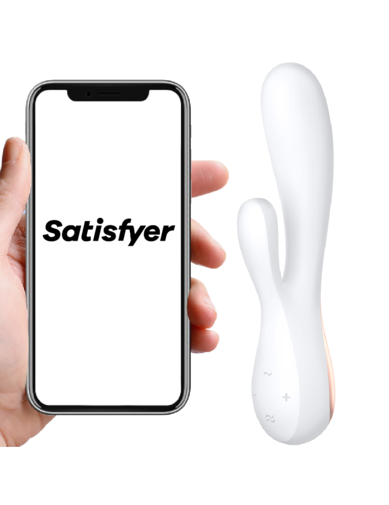 satisfyer mono flex blanc avec application