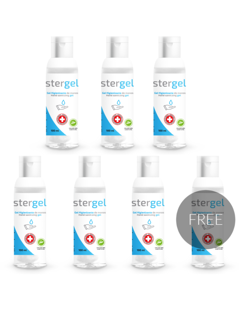 désinfectant hydroalcoolique stergel covid-19 100ml 6 + 1 gratuit