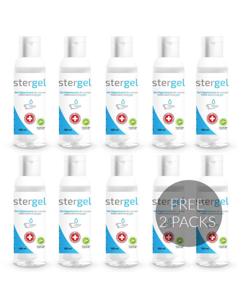 désinfectant hydroalcoolique stergel covid-19 100ml 8 + 2 gratuit
