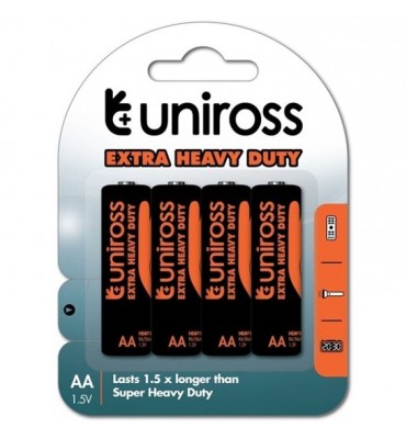 batterie saline uniross aa r6 blister * 4