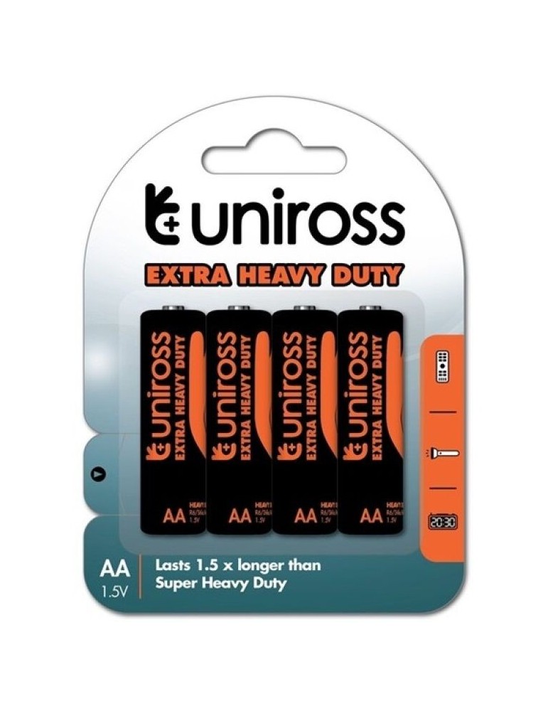 batterie saline uniross aa r6 blister * 4