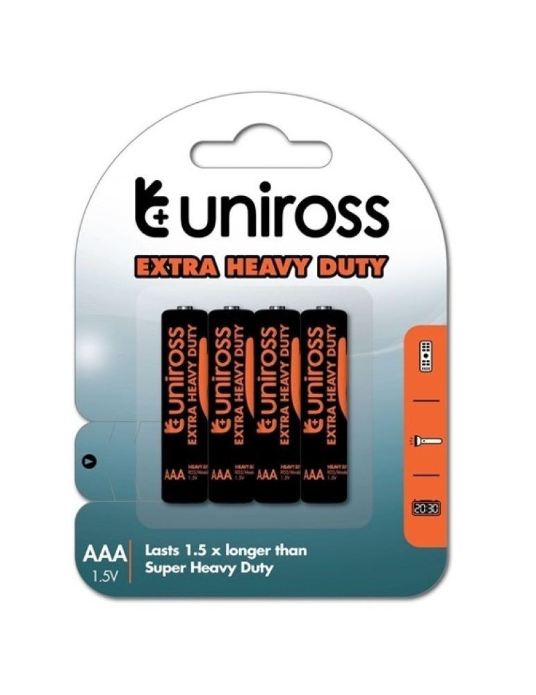 batterie saline uniross aaa r03 blister * 4