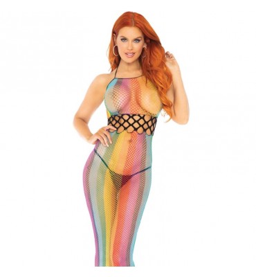 leg avenue robe de corps en résille taille unique - multicolore