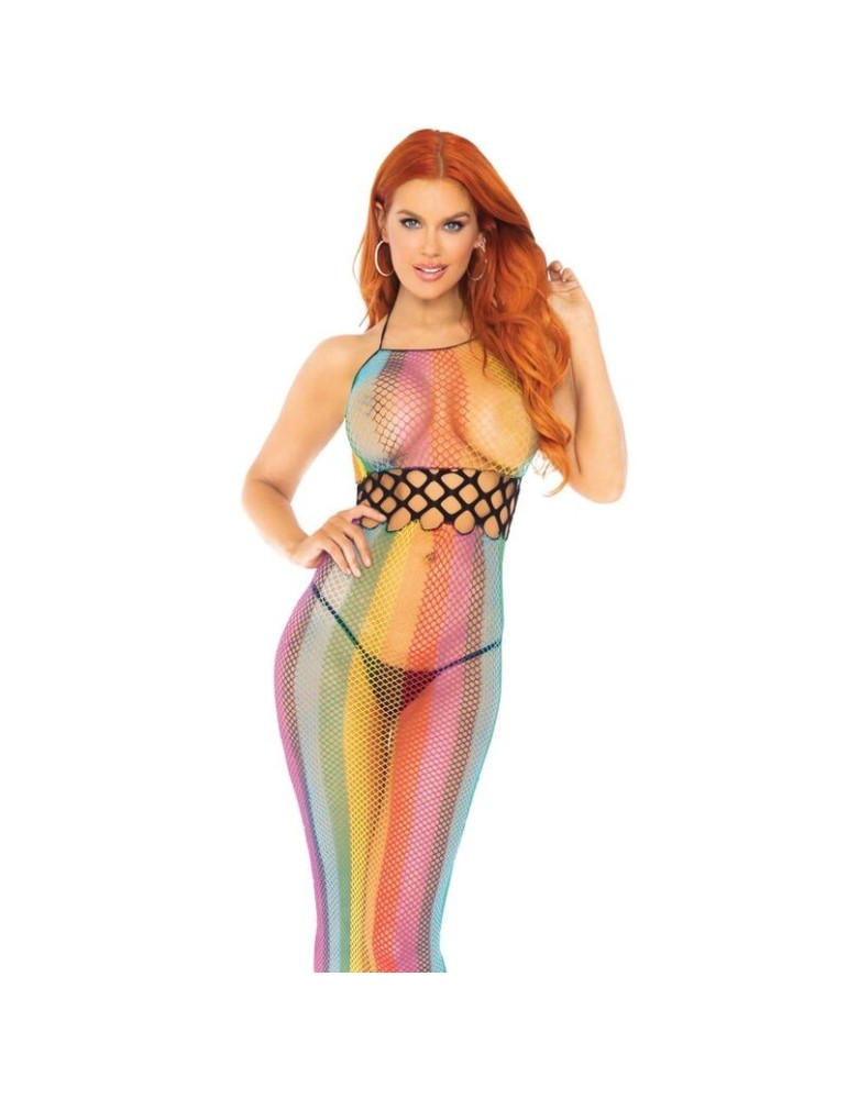leg avenue robe de corps en résille taille unique - multicolore