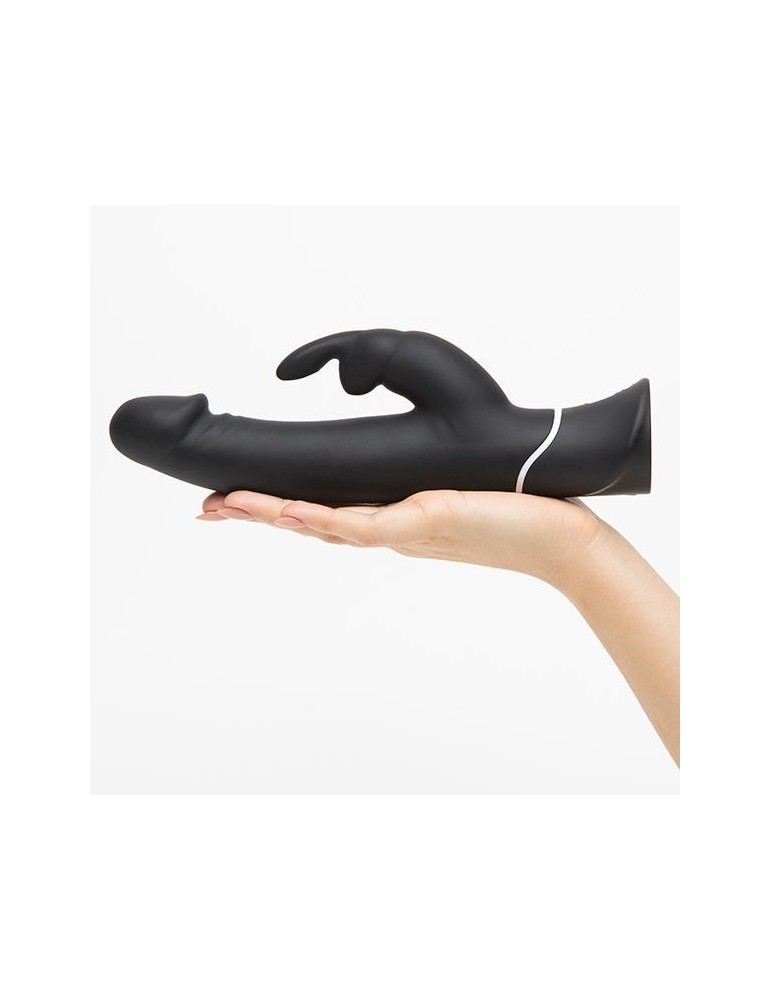 vibromasseur réaliste noir lapin heureux_4