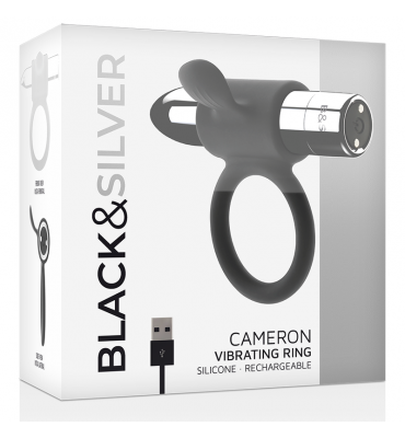 anneau rechargeable cameron noir et argent 10v argent_5