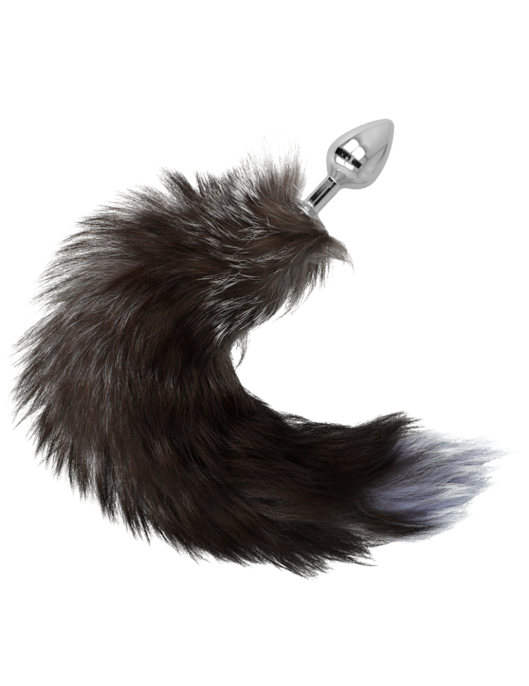 plug anal 8 cm queue brune et grise 40 cm