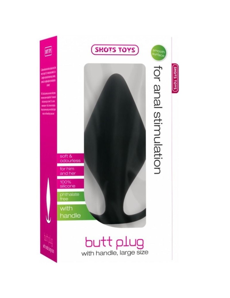 coups jouets gros plug anal avec poignée noire_2
