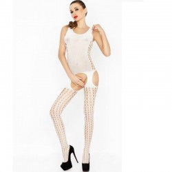 passion femme bs029 bodystocking blanc taille unique