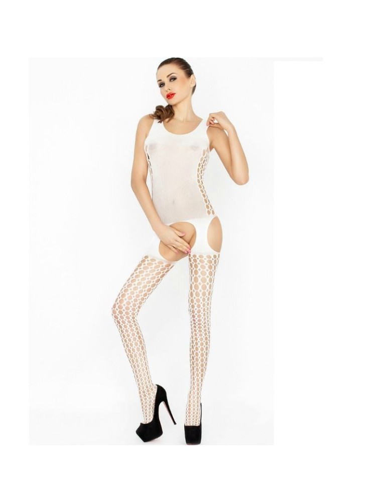 passion femme bs029 bodystocking blanc taille unique